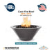Cazo 24D x 10H Round Fire Bowl in Powder Coated Metal in Silver Vein - Majestic Fountains
