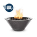 Cazo 24D x 10H Round Fire Bowl in Powder Coated Metal in Silver Vein - Majestic Fountains