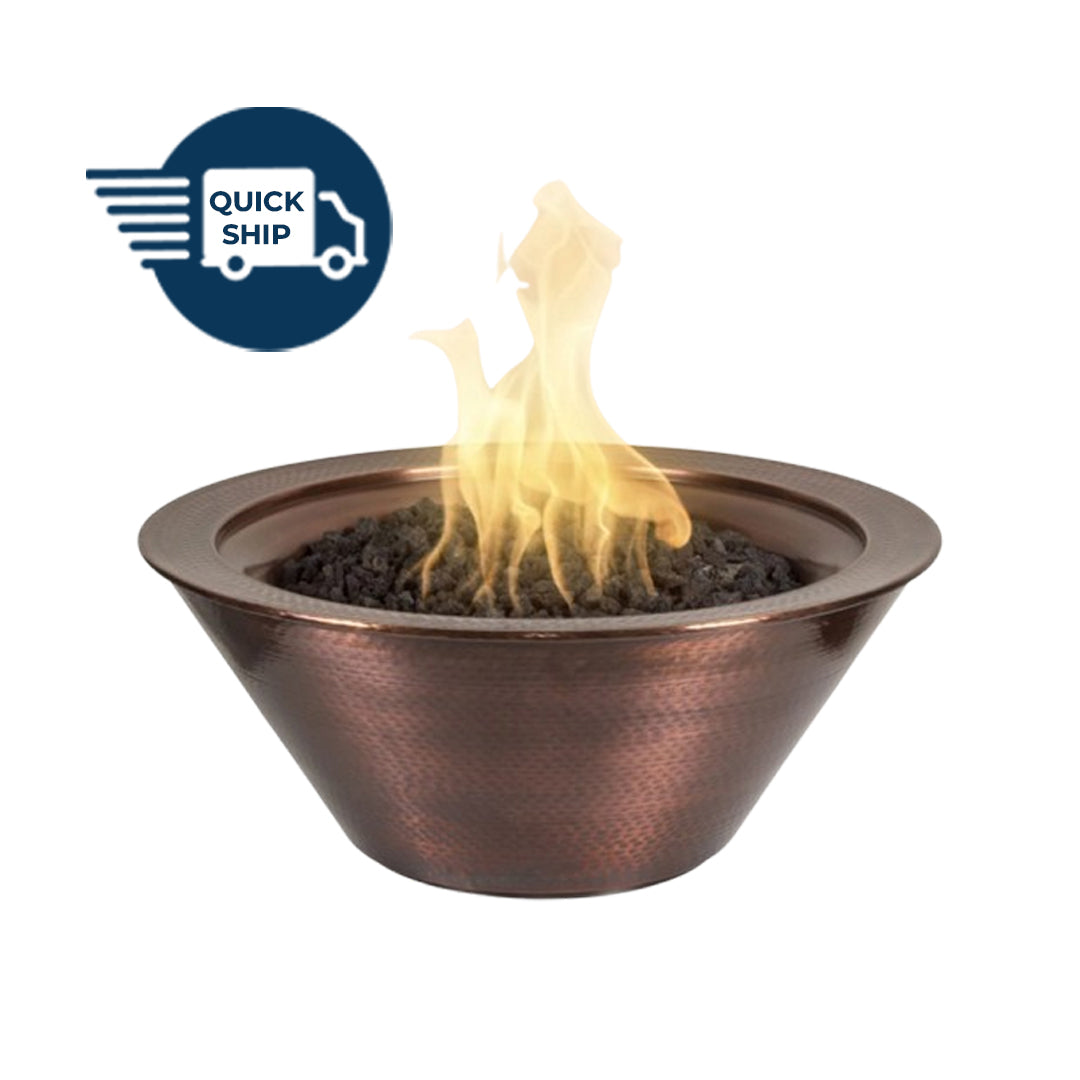 Cazo 30D x 12H Fire Bowl in Hammered Copper - Majestic Fountains
