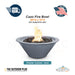 Cazo 30D x 12H Round Fire Bowl in Powder Coated Metal in Gray - Majestic Fountains