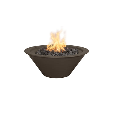 Cazo 30D x 12H Round Fire Bowl in Powder Coated Metal in Java - Majestic Fountains and More