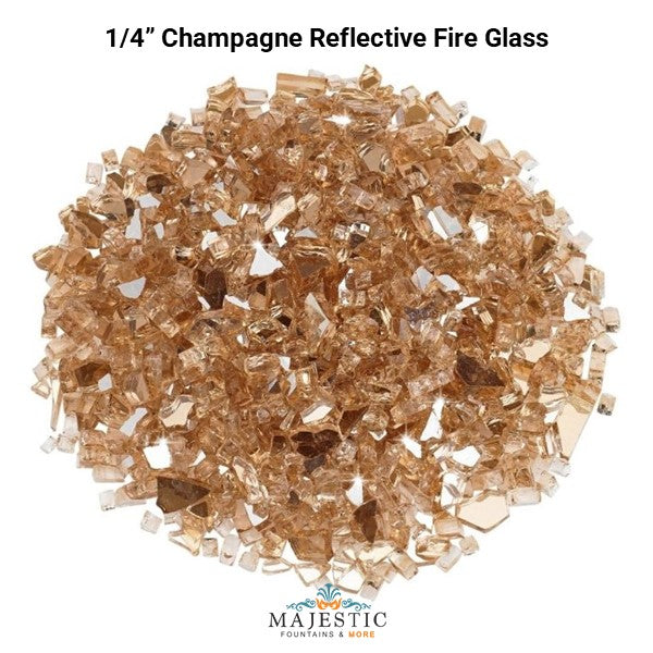 Champagne Reflective Fire Glass - Majestic Fountains.