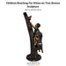 Children Reaching For Kitten on Tree Bronze Sculpture - Majestic Fountains and More
