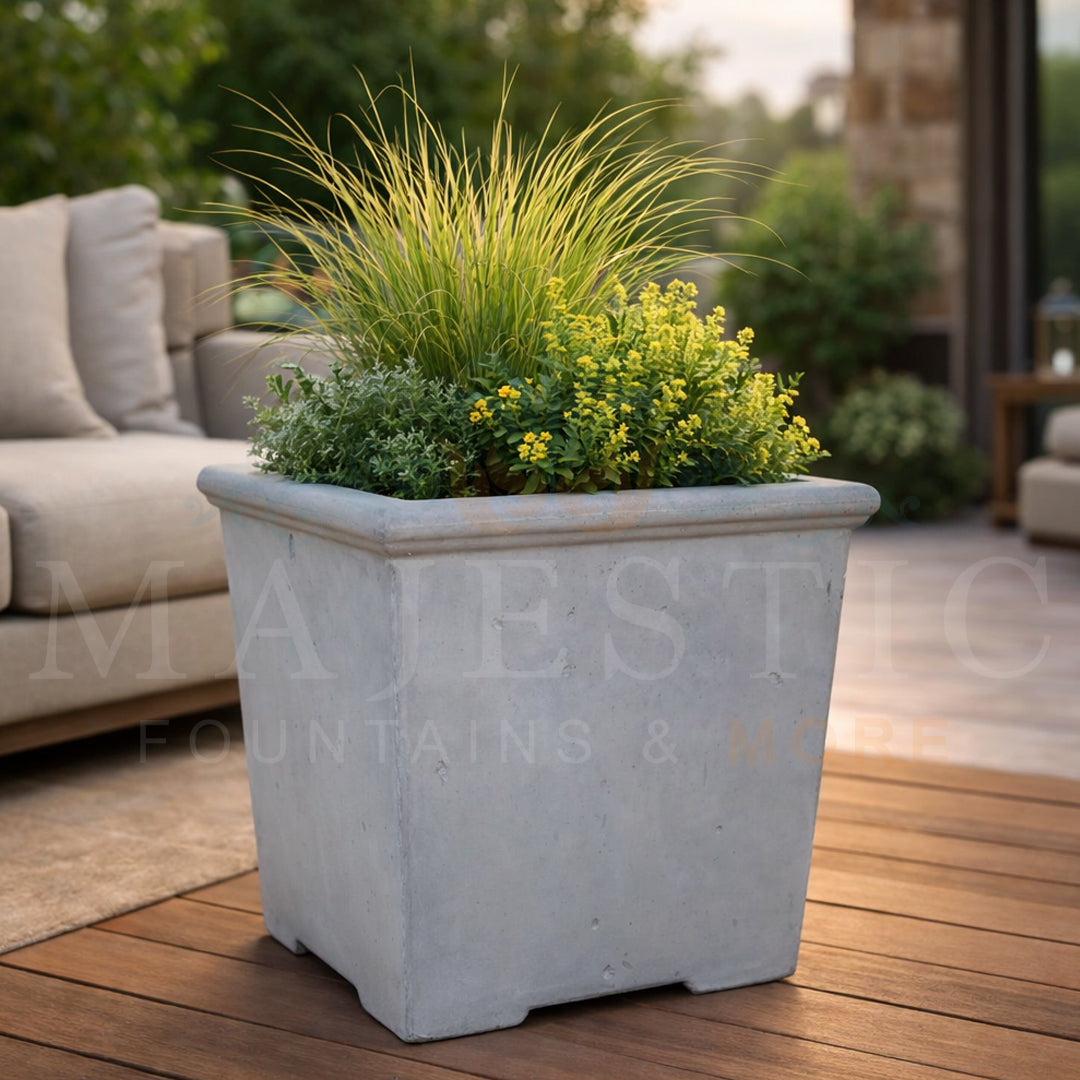 Classic Series Square Planter - Majestic Fountains