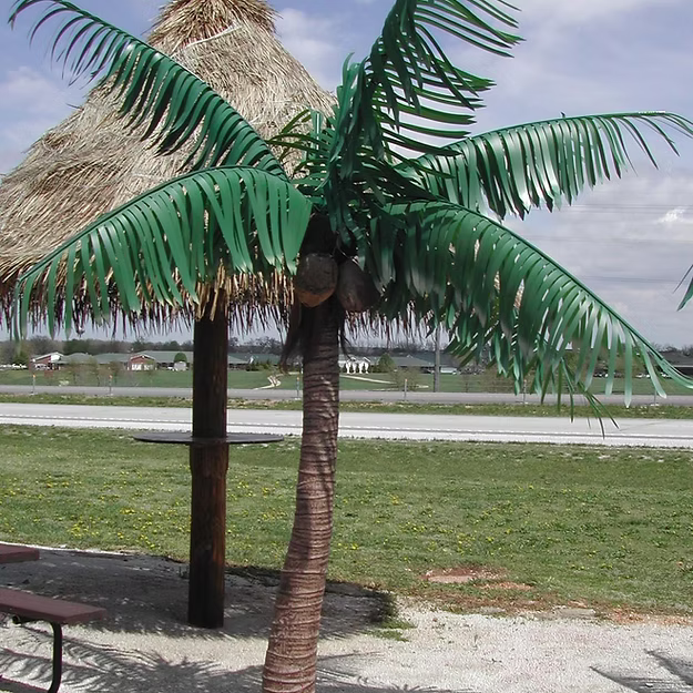 artificial coconut palm trees for sale Coastal Charm Coconut Artificial Palm Tree Trio – 6 Ft Trunk Height — Majestic Fountains and More