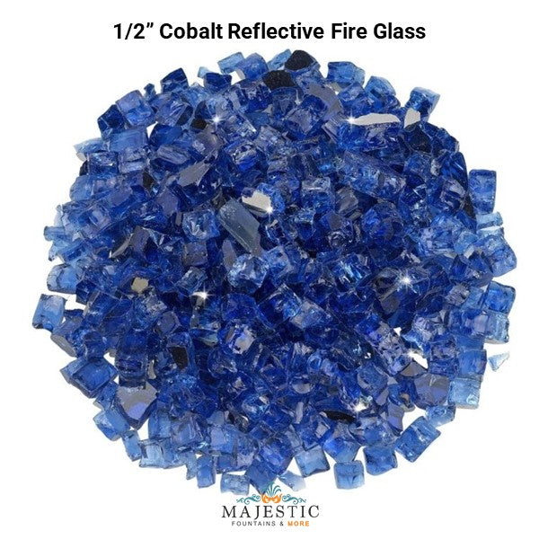 Cobalt Reflective Fire Glass - Majestic Fountains.