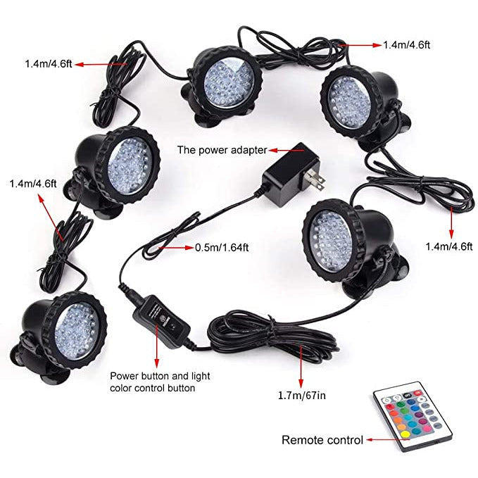 Color Changing Submersible LED Lights Kit - Majestic Fountains and More