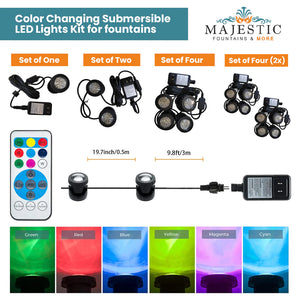 Color Changing Submersible LED Lights Kit for Fountains - Majestic Fountains and More