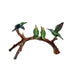 Colorful Hummingbirds on Branch Bronze Table Top Sculpture - Majestic Fountains