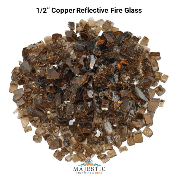 Copper Reflective Fire Glass - Majestic Fountains.