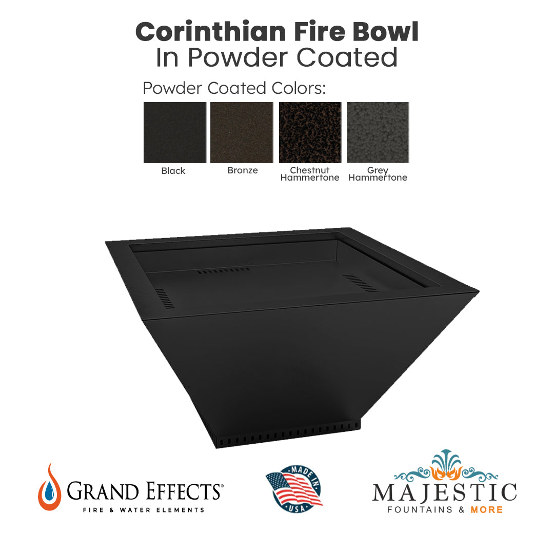 Corinthian Fire Bowl Powder Coated - Majesteic Fountains