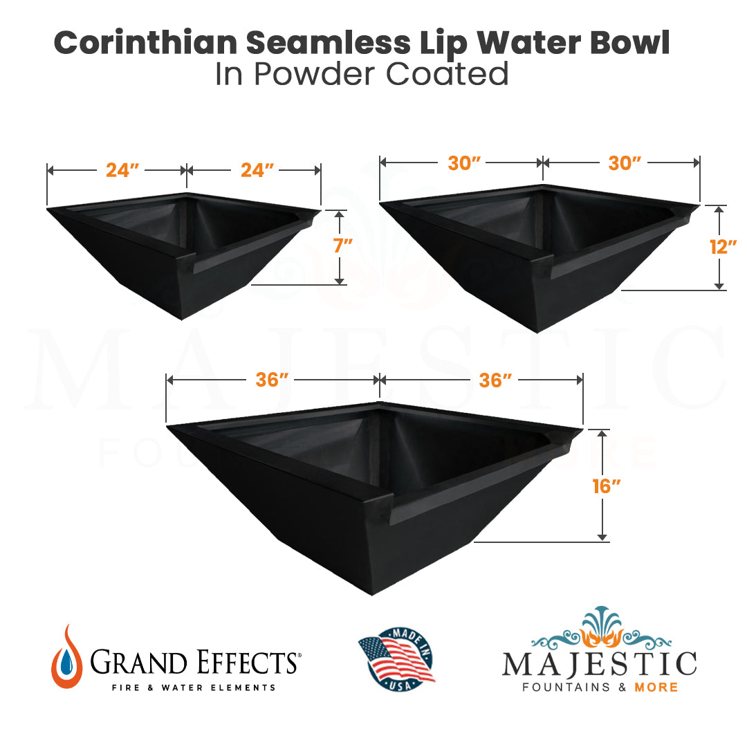 Corinthian Seamless Lip Water Bowl - Majestic Fountains