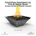 Corinthian Seamless Lip Fire & Water Bowl Artisan Series Powder Coated - Majestic Fountains