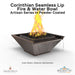 Corinthian Seamless Lip Fire & Water Bowl Artisan Series Powder Coated - Majestic Fountains