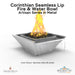 Corinthian Seamless Lip Fire & Water Bowl Artisan Series Metal - Majestic Fountains