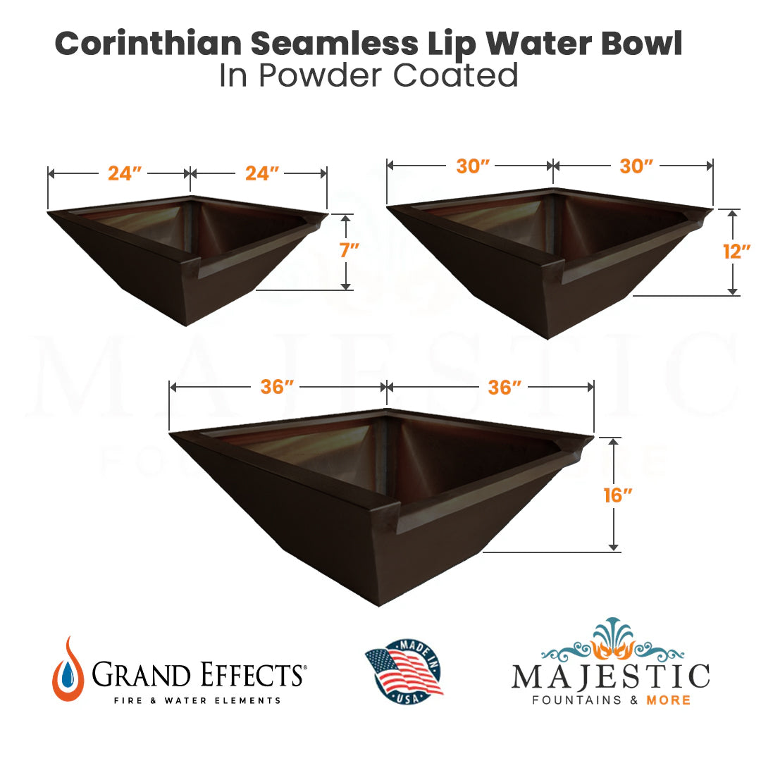Corinthian Seamless Lip Water Bowl  - Majestic Fountains