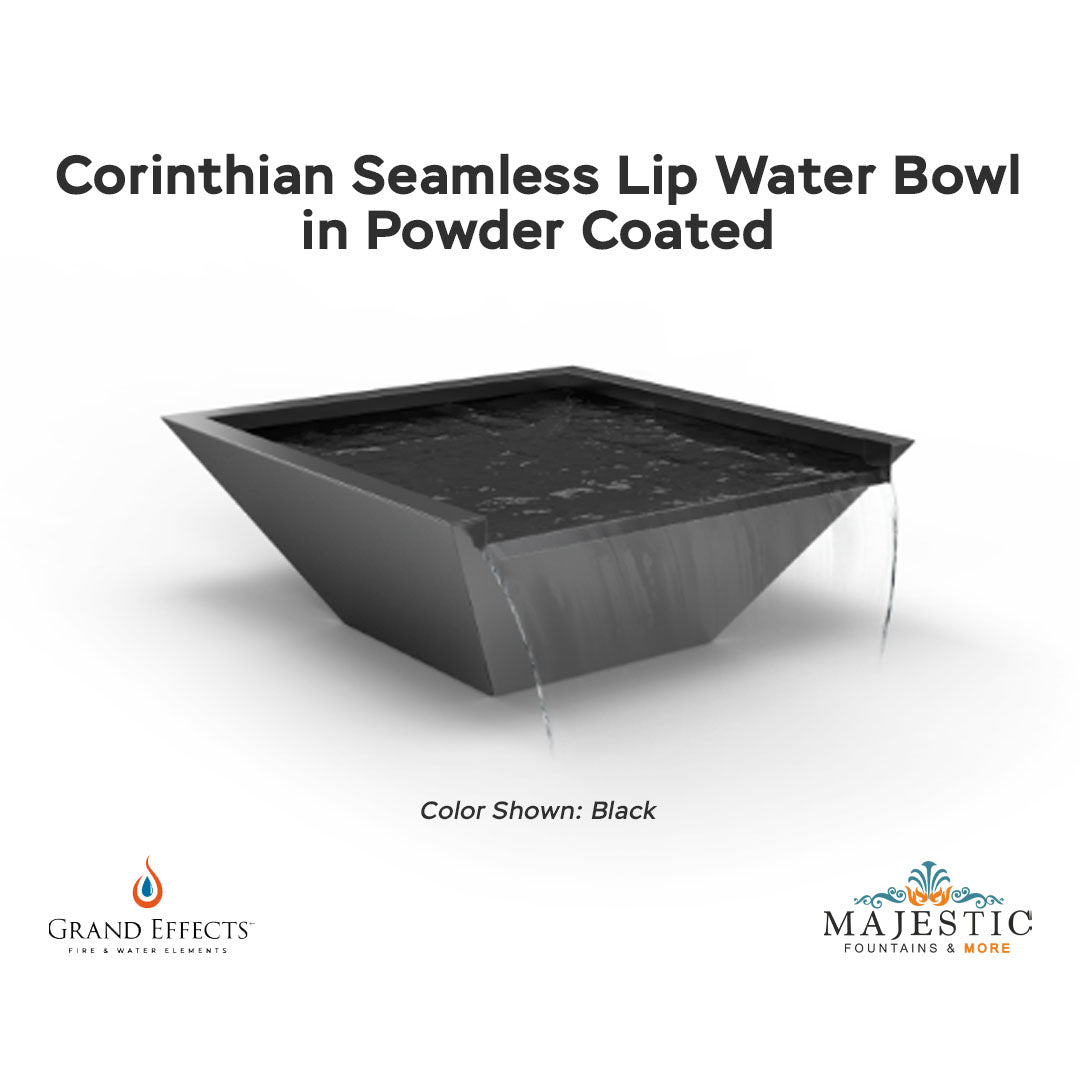 Corinthian Seamless Lip Water Bowl in Powder Coated - Majestic Fountains