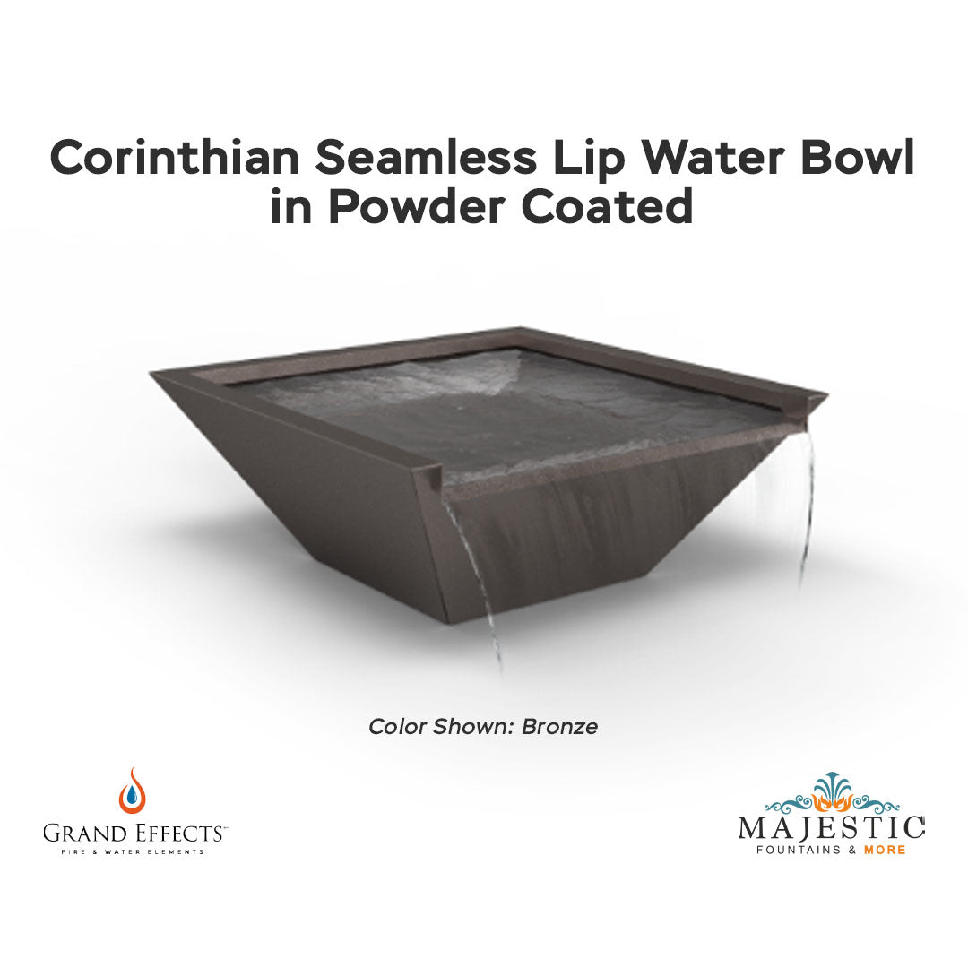 Corinthian Seamless Lip Water Bowl in Powder Coated - Majestic Fountains