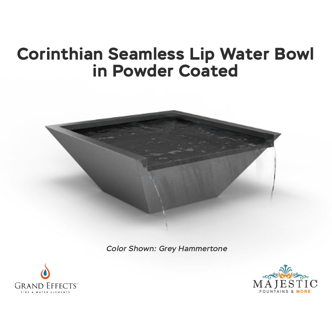Corinthian Seamless Lip Water Bowl in Powder Coated - Majestic Fountains