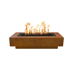 TOP Fires Coronado Rectangle Fire Pit in Corten Steel by The Outdoor Plus - Majestic Fountains