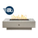 Coronado Rectangle Fire Pit table in Pewter Powder Coated Steel - Majestic Fountains