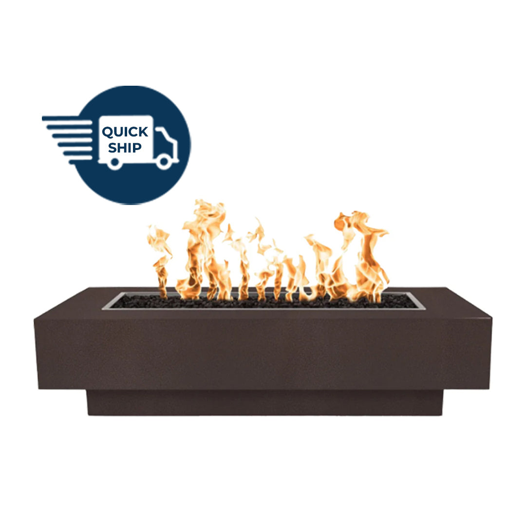 Coronado Rectangle Fire Pit table in java Powder Coated - Majestic Fountains and More