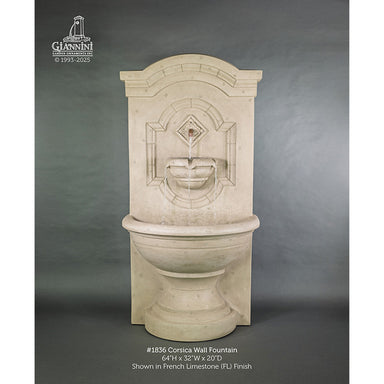 Corsica Concrete Outdoor Wall Fountain - #1836 - Majestic Fountains and More