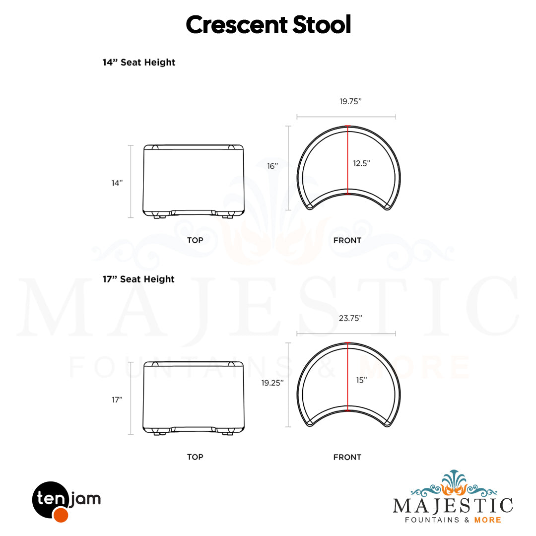 Crescent Stool - Majestic Fountains