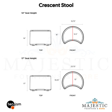 Crescent Stool - Majestic Fountains