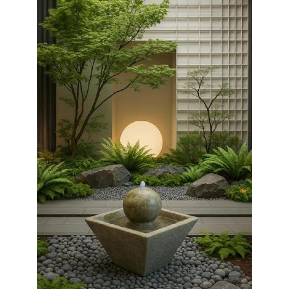 Fiore Stone Cubis Fountain 2126-F in Cast Stone