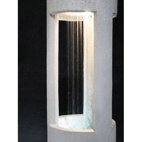 Cylinder Rain Fountain in Cast Stone - 298-F - Majestic Fountains and More