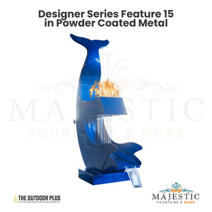 Designer Series Feature 15 Fire and Water Scupper in Powder Coated Metal by The Outdoor Plus - Majestic Fountains and More