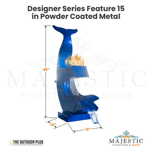 Designer Series Feature 15 Fire and Water Scupper in Powder Coated Metal by The Outdoor Plus - Majestic Fountains and More