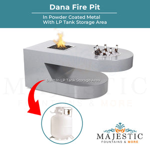 Dana Fire Pit in Powder Coated Metal - Majestic Fountains