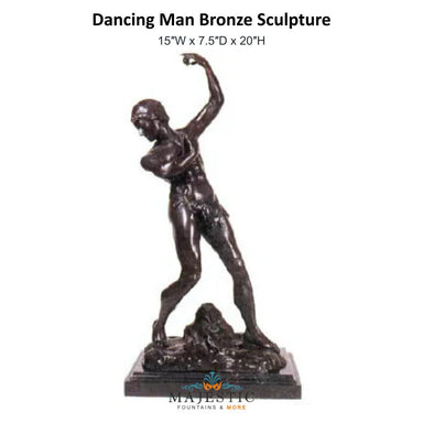Dancing Man Bronze Sculpture - Majestic Fountains and More