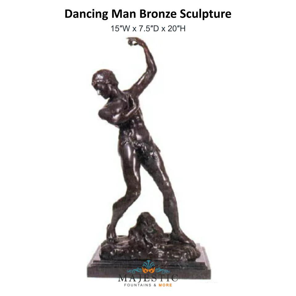 Dancing Man Bronze Sculpture - Majestic Fountains and More