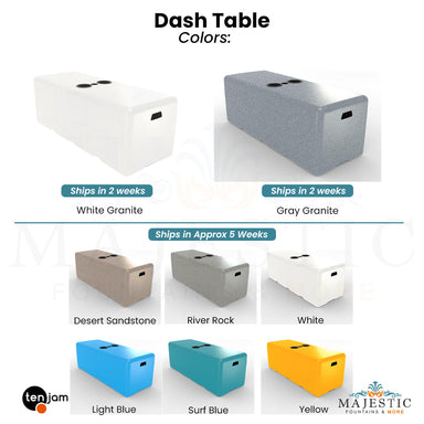 Dash Table - Majestic Fountains