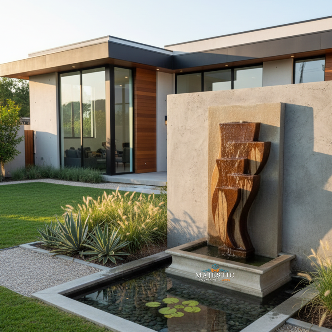 Deco Concrete Outdoor Wall Fountain - 1403 - Majestic Fountains