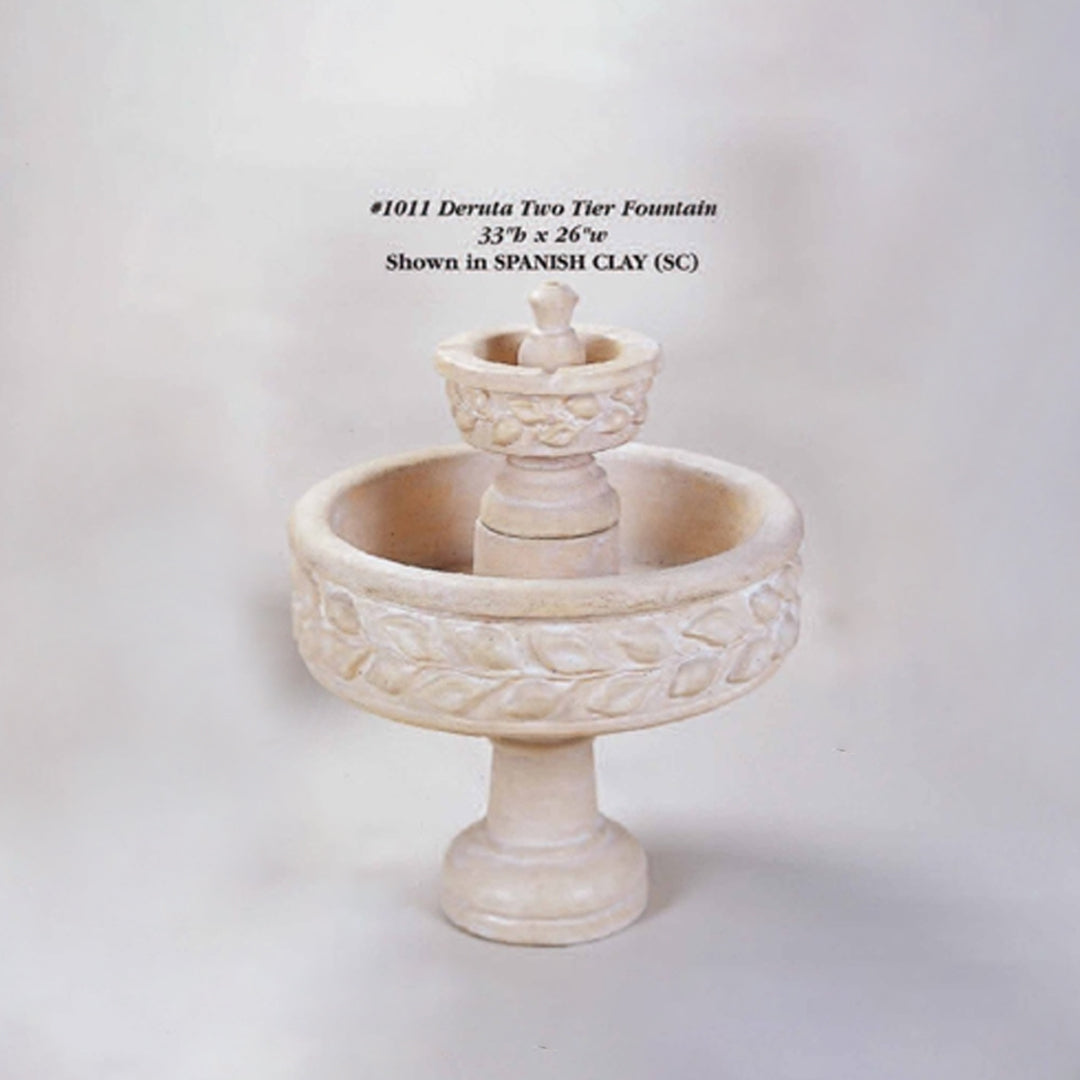 Deruta Concrete 2-Tier Outdoor Garden Fountain - 1011 - Majestic Fountains and More