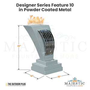 Designer Series Feature 10 Fire Scupper in Powder Coated Metal by The Outdoor Plus - Majestic Fountains and More