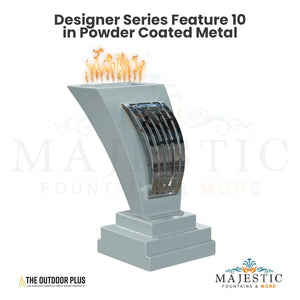 Designer Series Feature 10 Fire Scupper in Powder Coated Metal by The Outdoor Plus - Majestic Fountains and More