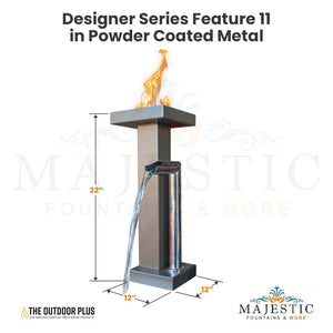 Designer Series Feature 11 Fire and Water Scupper in Powder Coated Metal by The Outdoor Plus