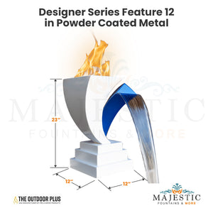 Designer Series Feature 12 Fire and Water Scupper in Powder Coated Metal by The Outdoor Plus