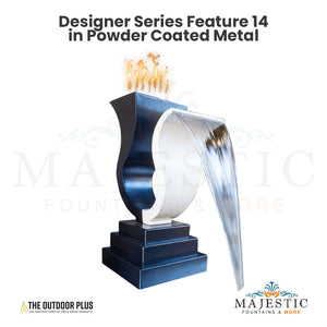 Designer Series Feature 14 Fire and Water Scupper in Powder Coated Metal by The Outdoor Plus - Majestic Fountains and More