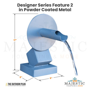 Designer Series Feature 2 Waterfall in Powder Coated Metal by The Outdoor Plus - Majestic Fountains and More