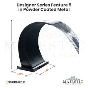 Designer Series Feature 5 Waterfall in Powder Coated Metal by The Outdoor Plus - Majestic Fountains and More