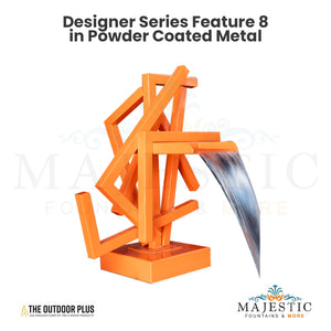 Designer Series Feature 8 Waterfall in Powder Coated Metal by The Outdoor Plus - Majestic Fountains and More