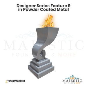 Designer Series Feature 9 Fire Pillar in Powder Coated Metal by The Outdoor Plus