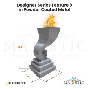 Designer Series Feature 9 Fire Pillar in Powder Coated Metal by The Outdoor Plus