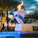 Designer Series Feature 12 Fire and Water Scupper in Powder Coated Metal by The Outdoor Plus - Majestic Fountains and More.